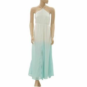 Charlotte Russe Dip & Dye Maxi Long Dress Sleeveless Halter Resort S NEW 200115